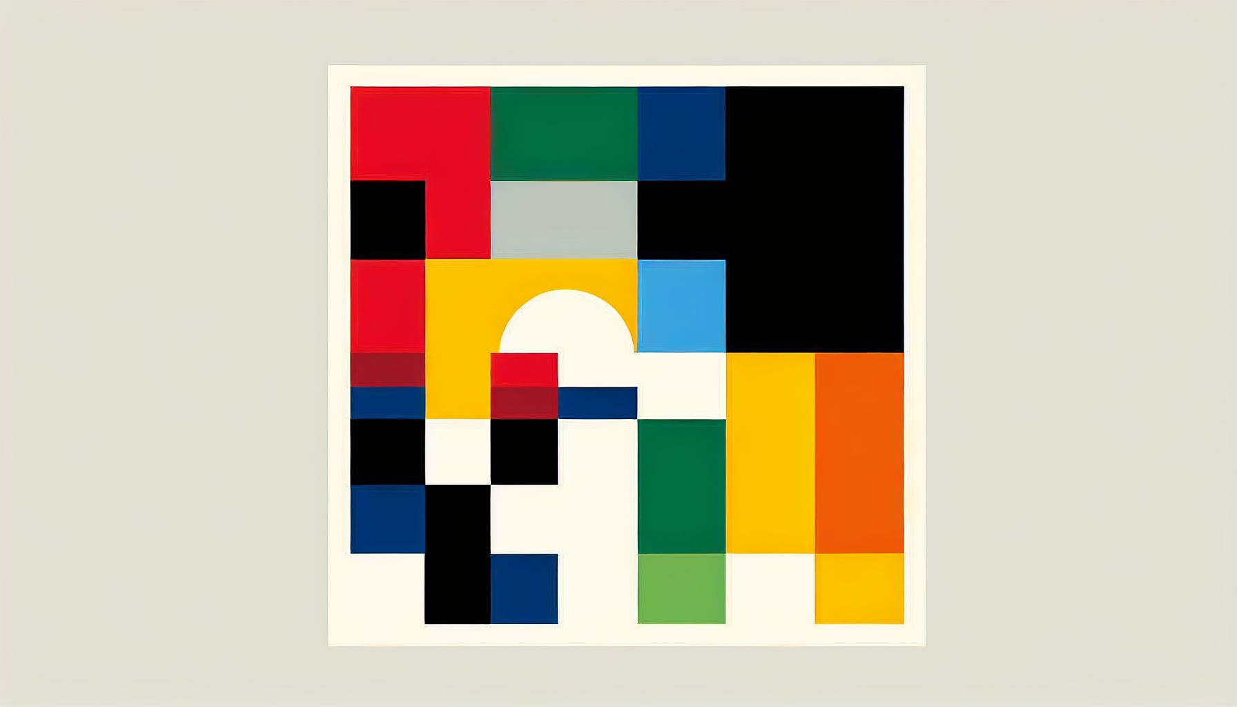 Chessboard in flat illustration style and white background, red #f47574, green #88c7a8, yellow #fcc44b, and blue #645bc8 colors.