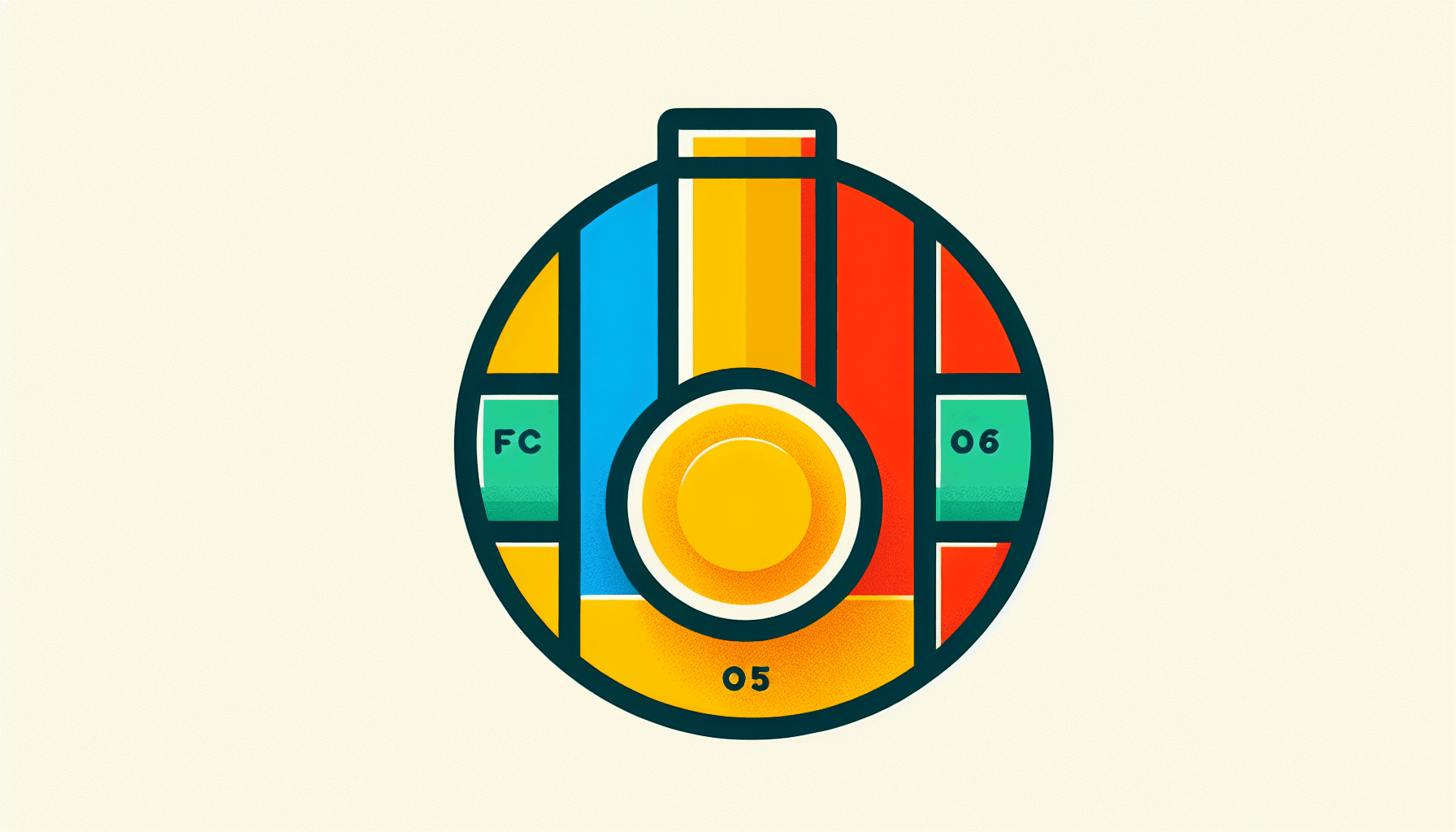 Medal in flat illustration style and white background, red #f47574, green #88c7a8, yellow #fcc44b, and blue #645bc8 colors.